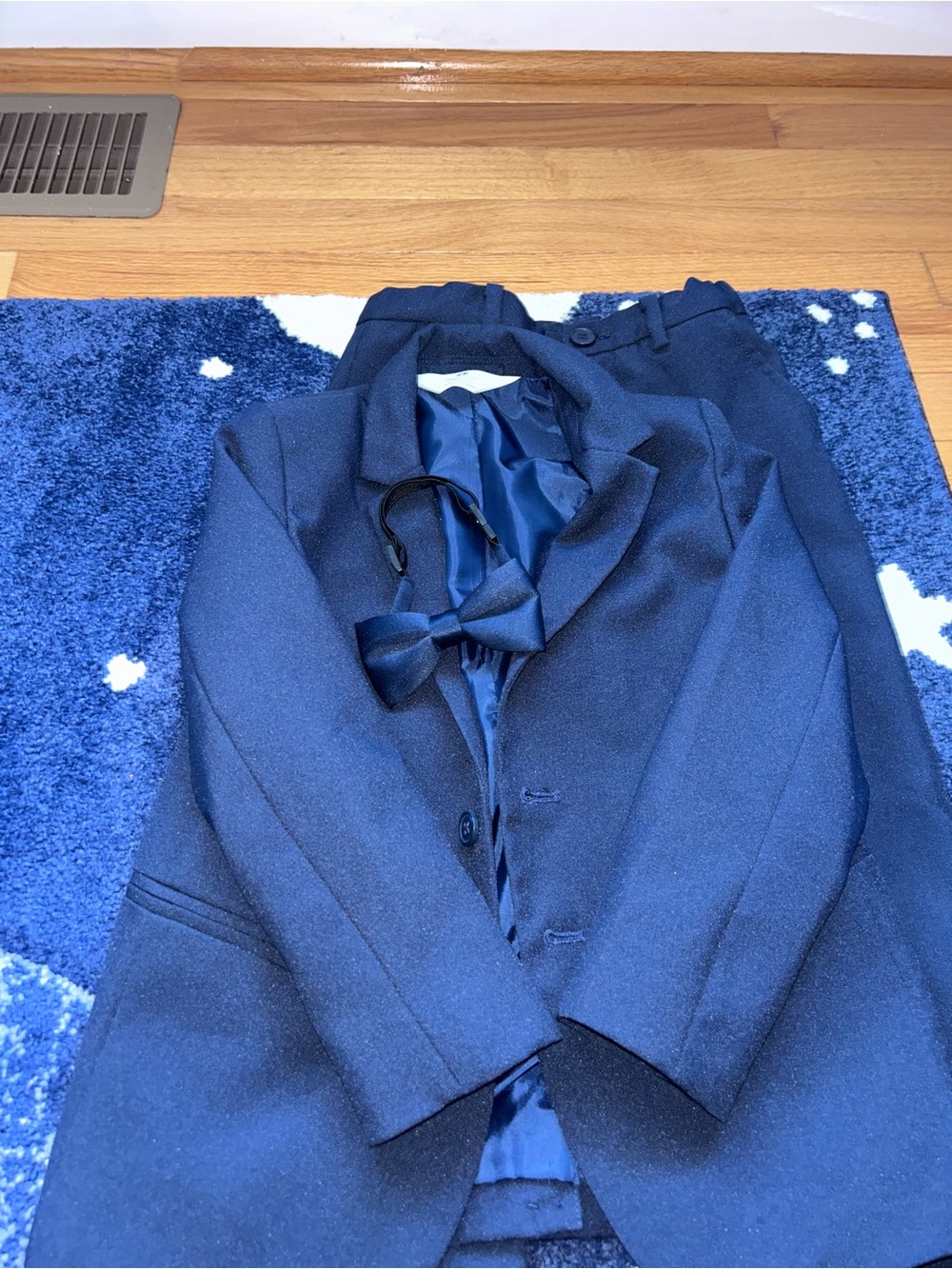 Boys Navy Blue Suit Jacket & Pants Set - Classic Formal Blazer